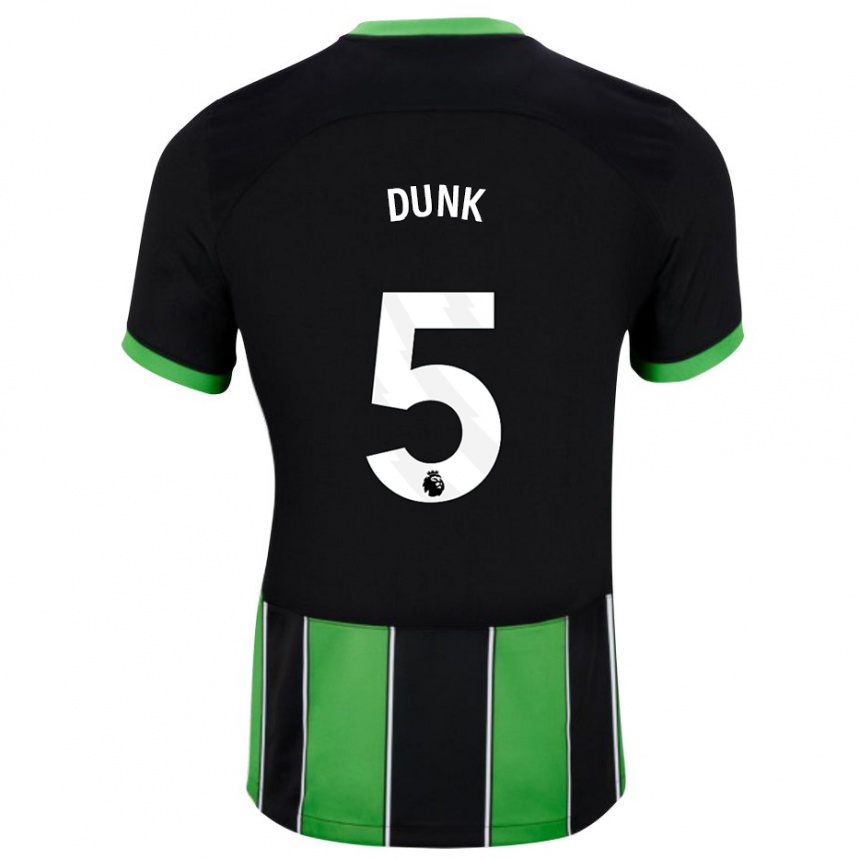 Vaikiškas Lewis Dunk #5 Juoda Žalia Išvykos Marškinėliai 2023/24 T-Shirt