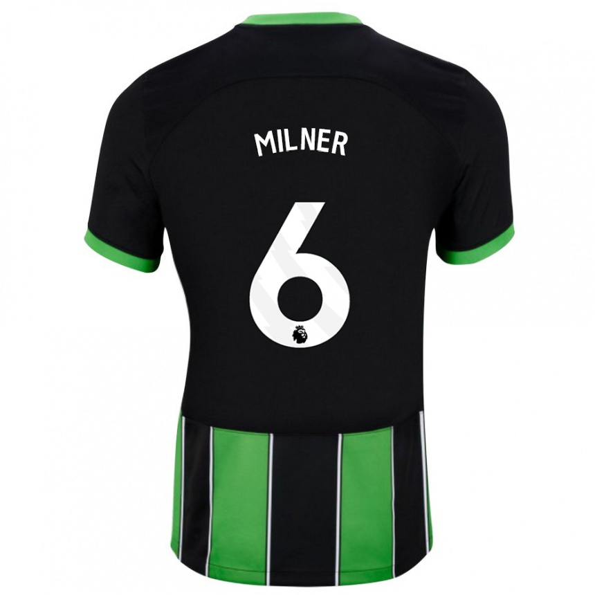 Vaikiškas James Milner #6 Juoda Žalia Išvykos Marškinėliai 2023/24 T-Shirt