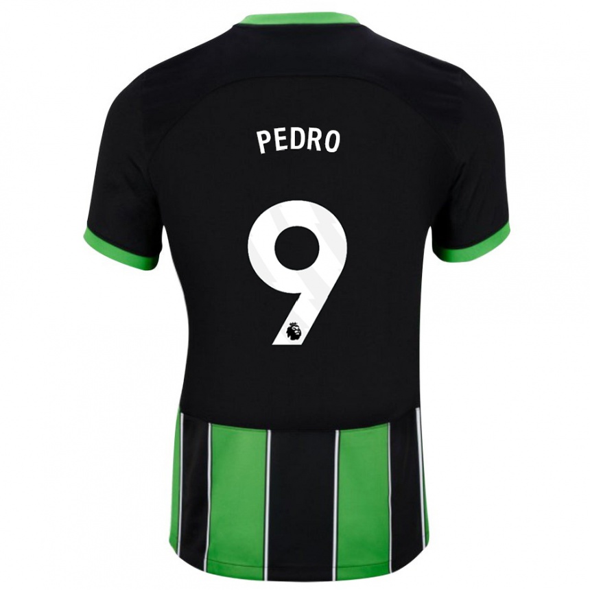 Vaikiškas João Pedro #9 Juoda Žalia Išvykos Marškinėliai 2023/24 T-Shirt