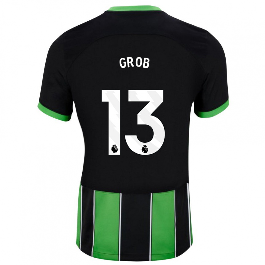 Vaikiškas Pascal Groß #13 Juoda Žalia Išvykos Marškinėliai 2023/24 T-Shirt