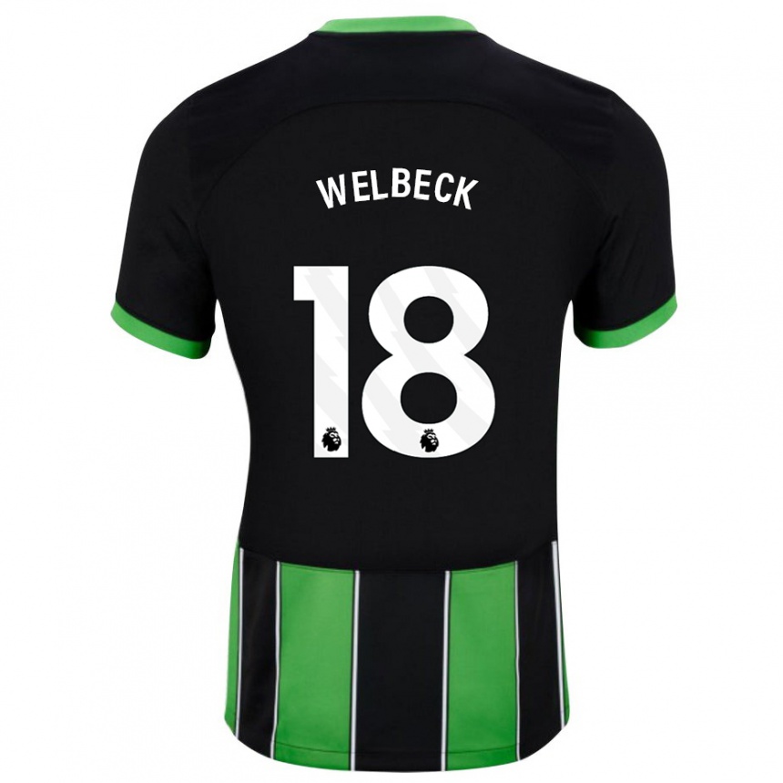 Vaikiškas Danny Welbeck #18 Juoda Žalia Išvykos Marškinėliai 2023/24 T-Shirt