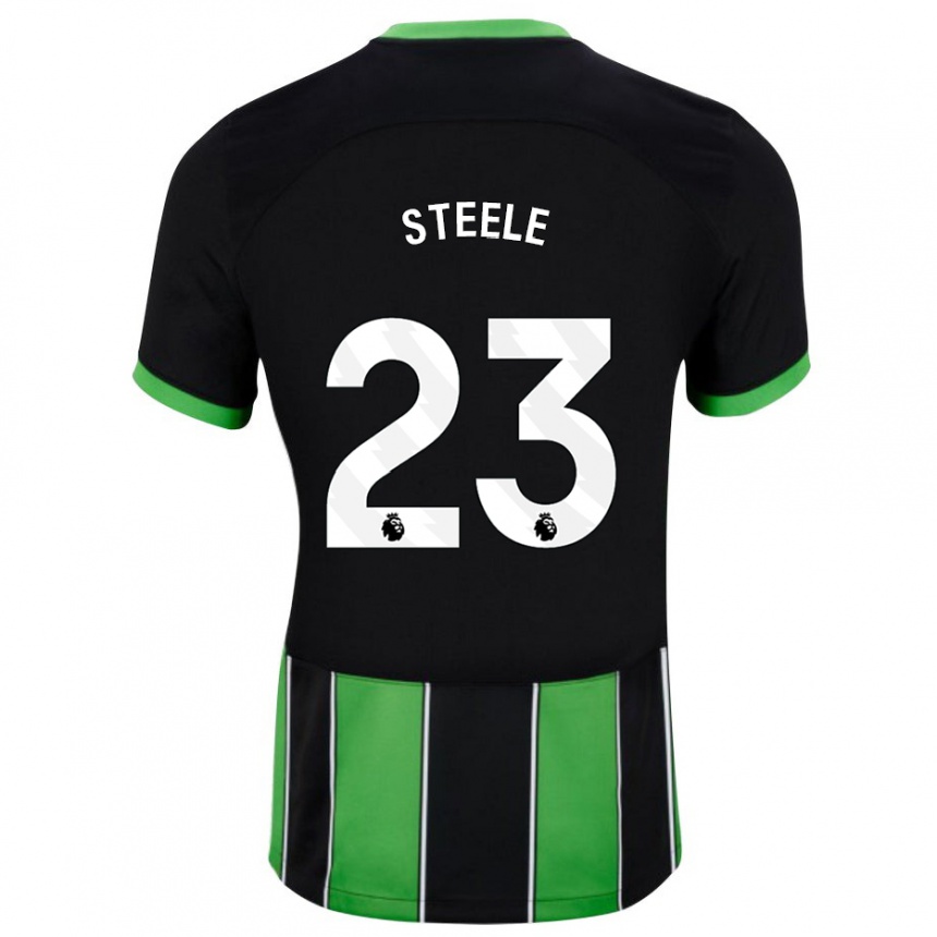 Vaikiškas Jason Steele #23 Juoda Žalia Išvykos Marškinėliai 2023/24 T-Shirt