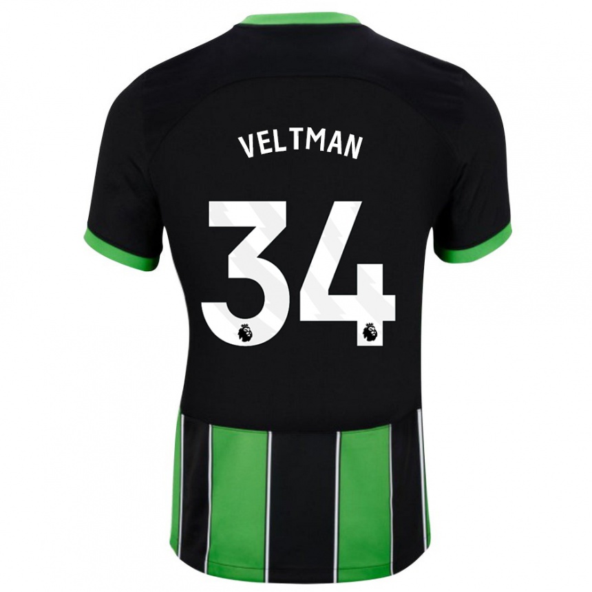 Vaikiškas Joël Veltman #34 Juoda Žalia Išvykos Marškinėliai 2023/24 T-Shirt