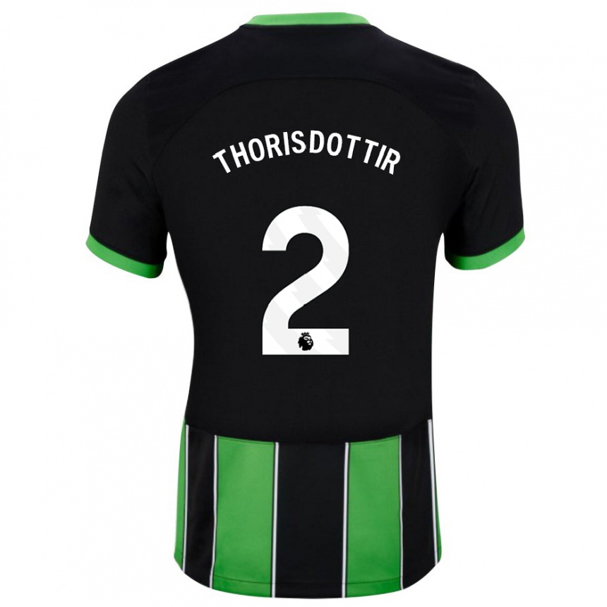 Vaikiškas Maria Thorisdottir #2 Juoda Žalia Išvykos Marškinėliai 2023/24 T-Shirt