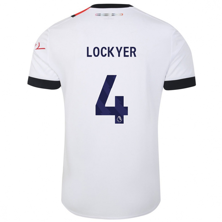 Vaikiškas Tom Lockyer #4 Baltas Išvykos Marškinėliai 2023/24 T-Shirt