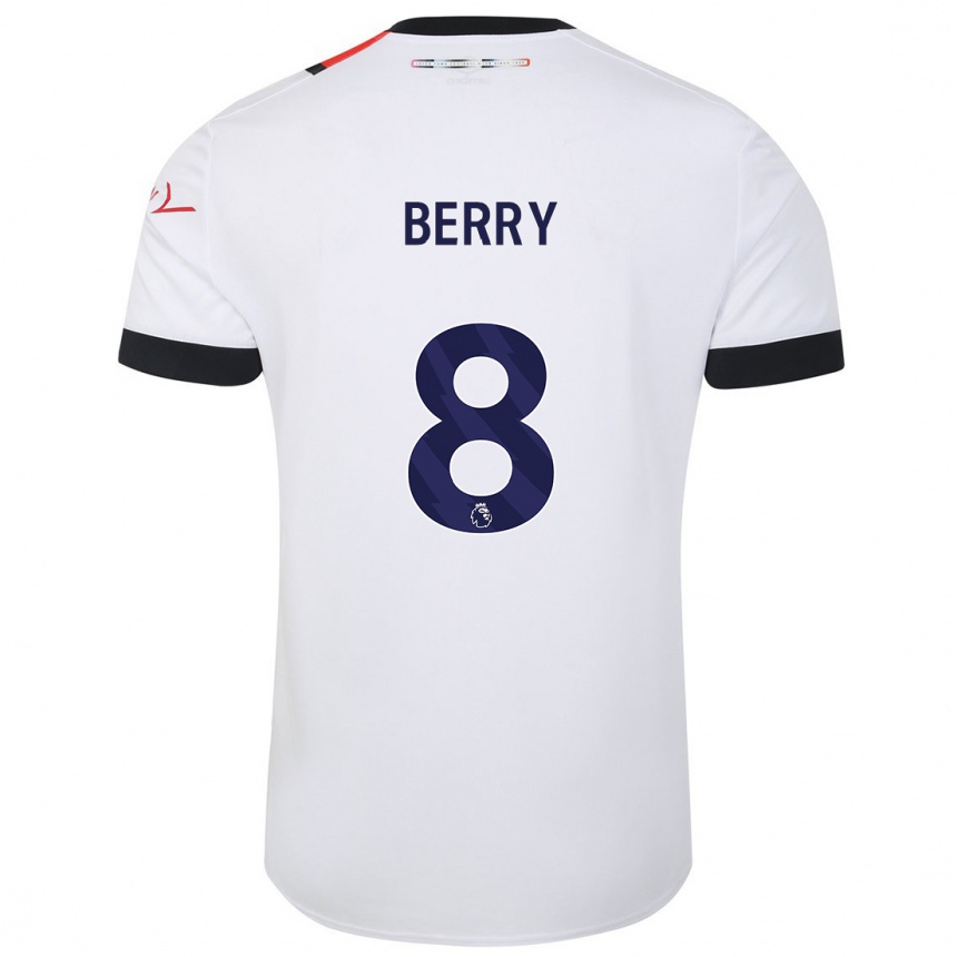 Vaikiškas Luke Berry #8 Baltas Išvykos Marškinėliai 2023/24 T-Shirt