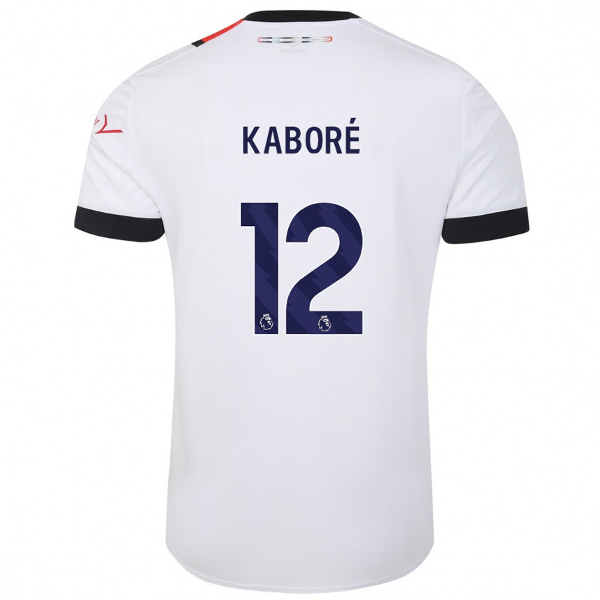 Vaikiškas Issa Kabore #12 Baltas Išvykos Marškinėliai 2023/24 T-Shirt