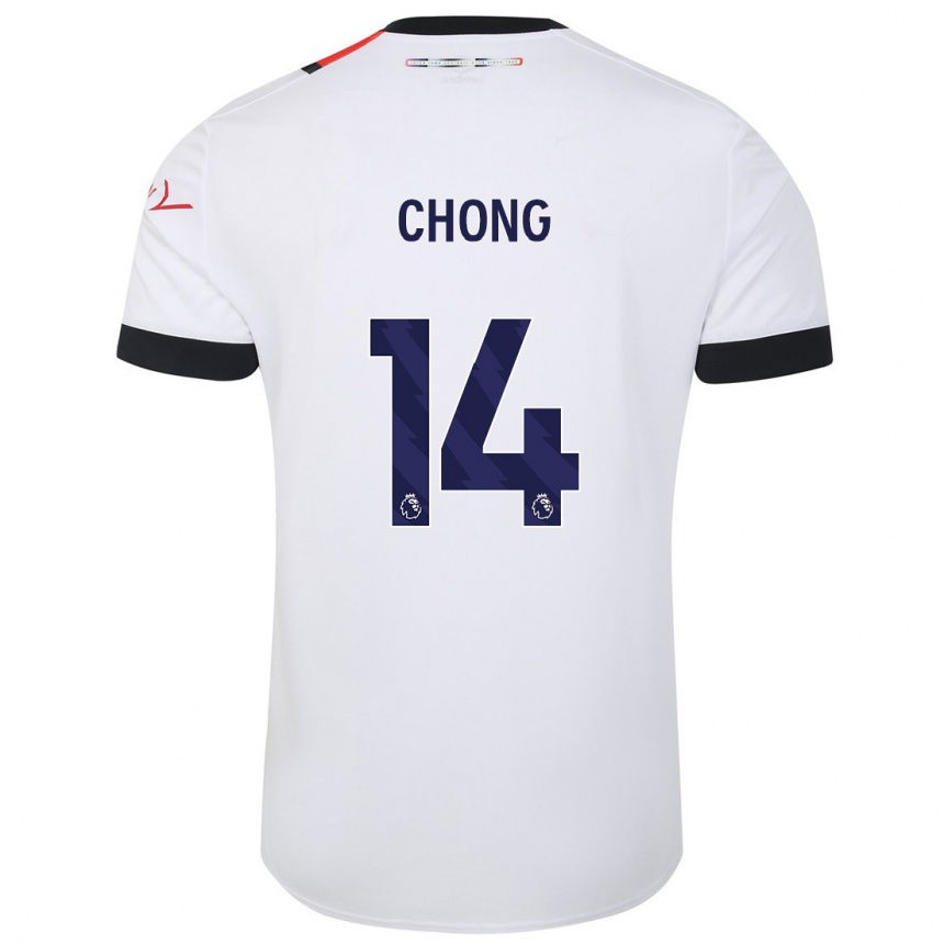 Vaikiškas Tahith Chong #14 Baltas Išvykos Marškinėliai 2023/24 T-Shirt