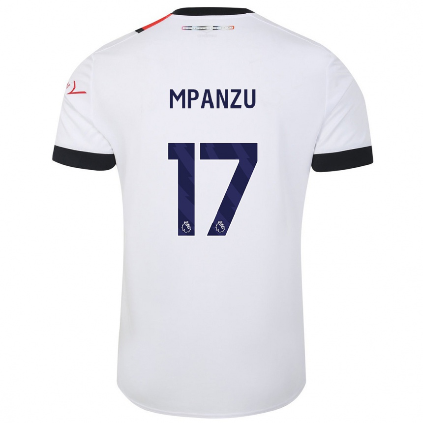 Vaikiškas Pelly Ruddock Mpanzu #17 Baltas Išvykos Marškinėliai 2023/24 T-Shirt