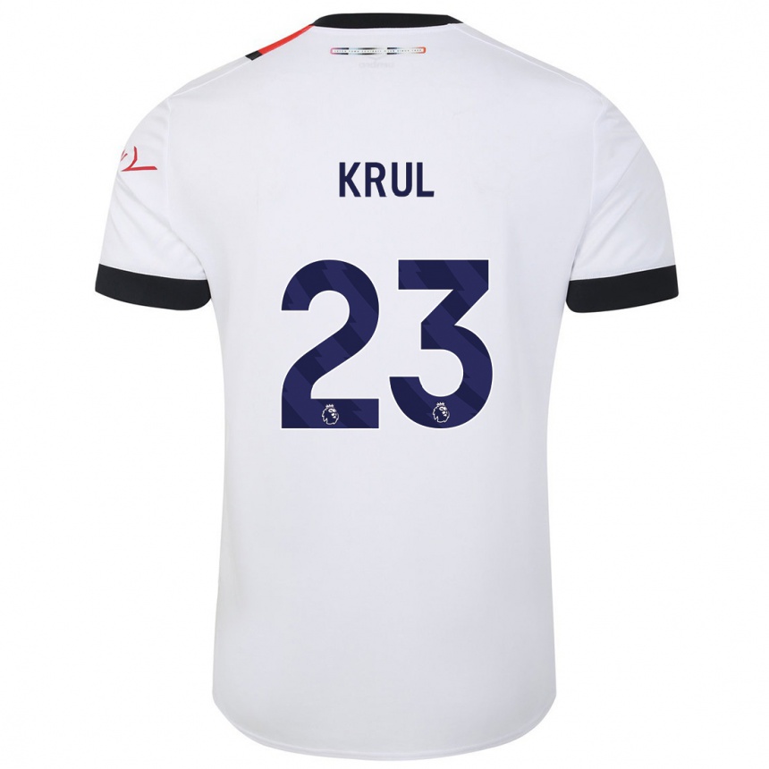 Vaikiškas Tim Krul #23 Baltas Išvykos Marškinėliai 2023/24 T-Shirt
