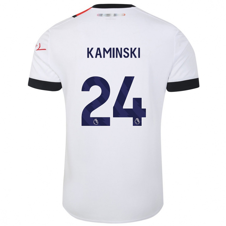 Vaikiškas Thomas Kaminski #24 Baltas Išvykos Marškinėliai 2023/24 T-Shirt