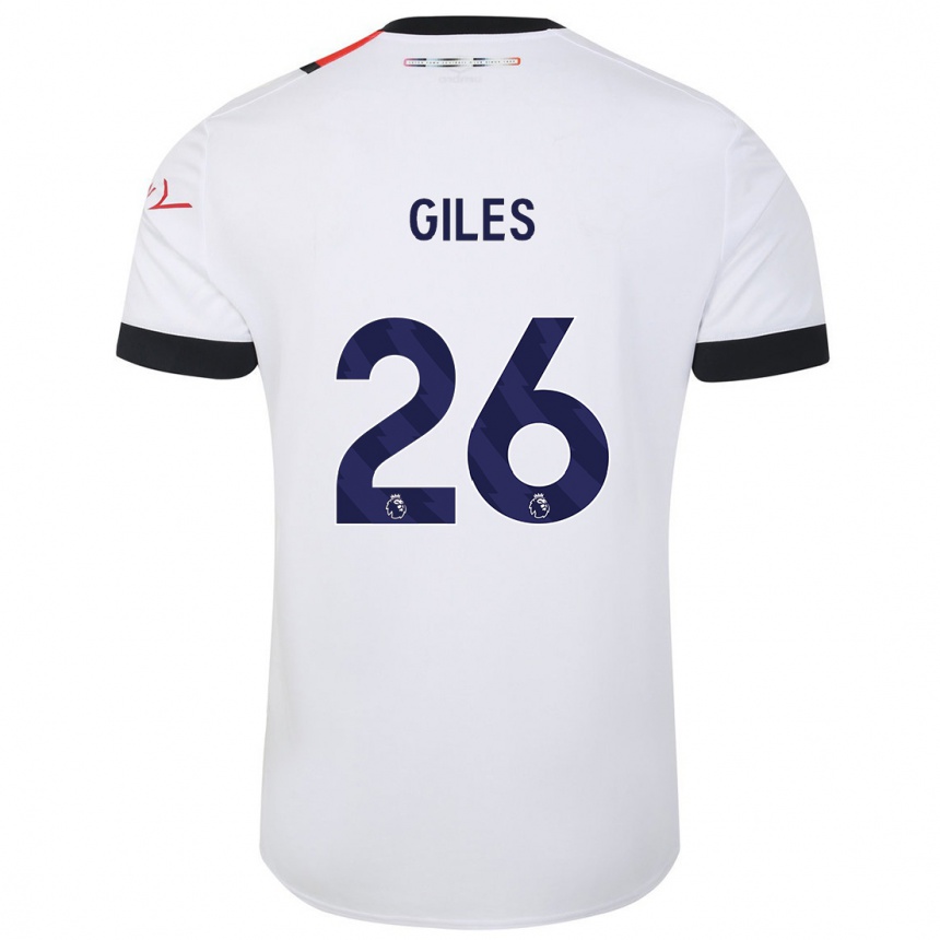 Vaikiškas Ryan Giles #26 Baltas Išvykos Marškinėliai 2023/24 T-Shirt