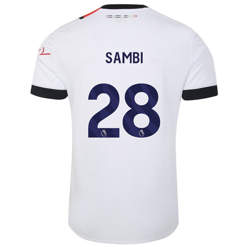 Vaikiškas Albert Sambi Lokonga #28 Baltas Išvykos Marškinėliai 2023/24 T-Shirt