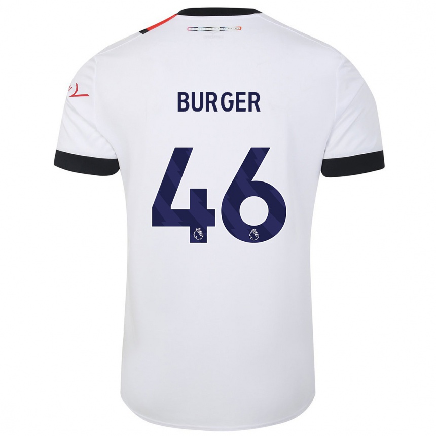 Vaikiškas Jake Burger #46 Baltas Išvykos Marškinėliai 2023/24 T-Shirt