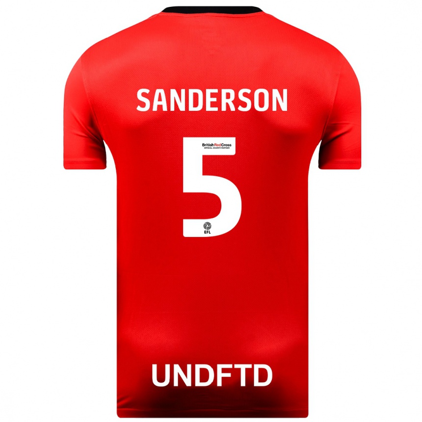 Vaikiškas Dion Sanderson #5 Raudona Išvykos Marškinėliai 2023/24 T-Shirt