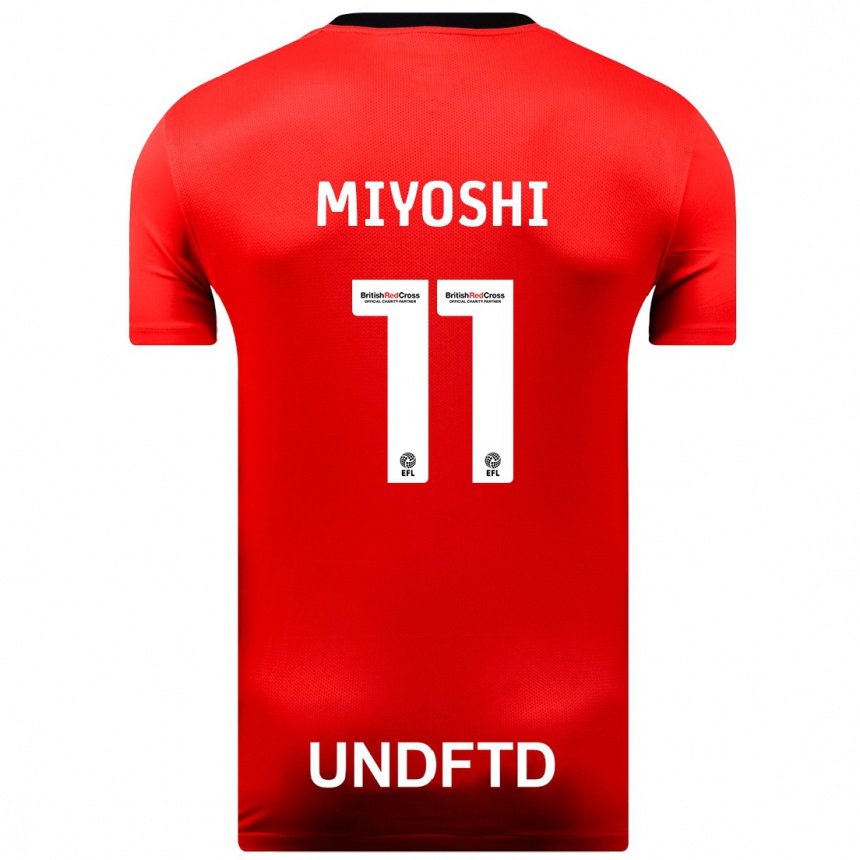 Vaikiškas Koji Miyoshi #11 Raudona Išvykos Marškinėliai 2023/24 T-Shirt