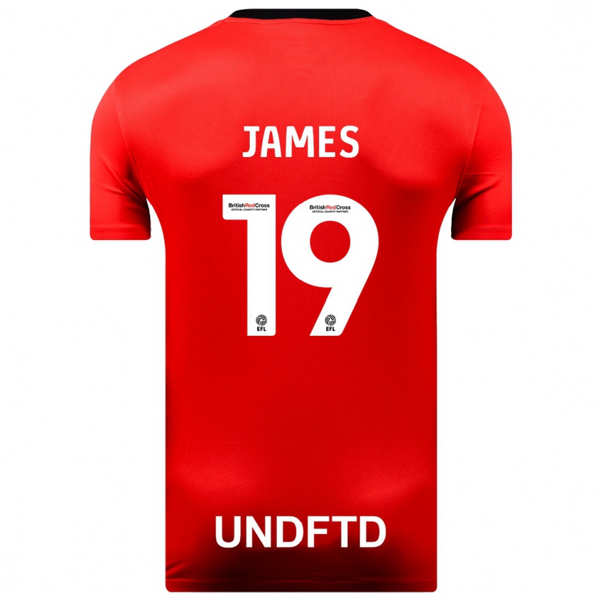 Vaikiškas Jordan James #19 Raudona Išvykos Marškinėliai 2023/24 T-Shirt