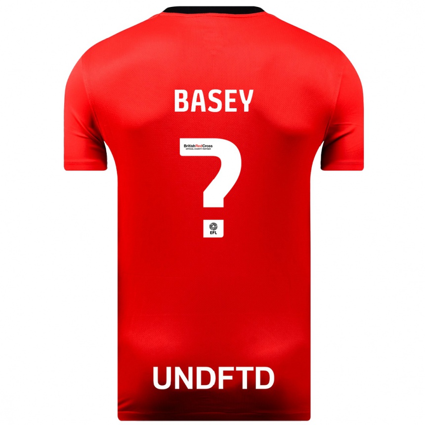 Vaikiškas Oliver Basey #0 Raudona Išvykos Marškinėliai 2023/24 T-Shirt