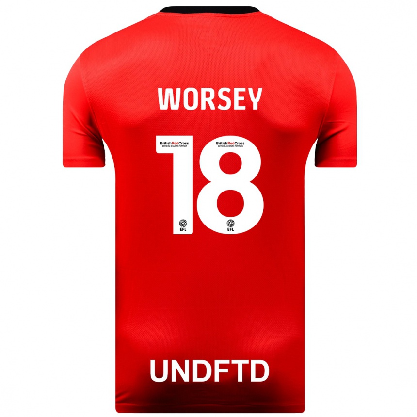 Vaikiškas Louanne Worsey #18 Raudona Išvykos Marškinėliai 2023/24 T-Shirt