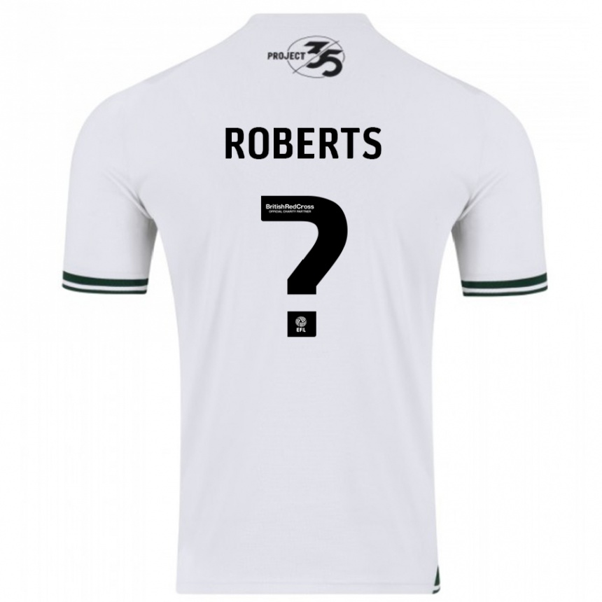 Vaikiškas Caleb Roberts #0 Baltas Išvykos Marškinėliai 2023/24 T-Shirt