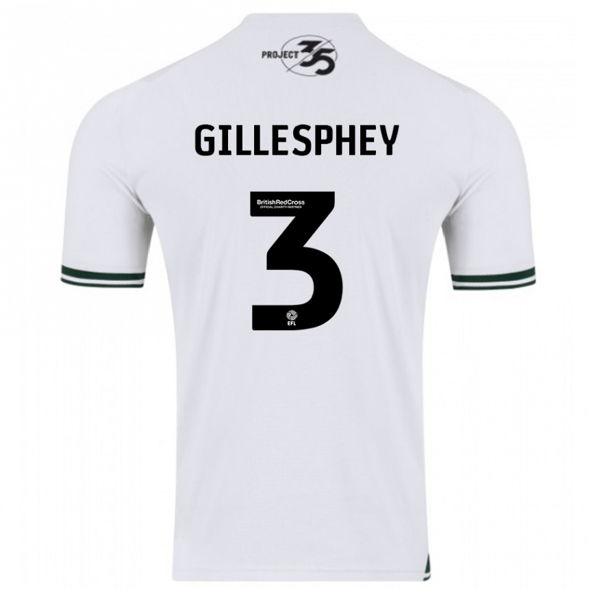 Vaikiškas Macaulay Gillesphey #3 Baltas Išvykos Marškinėliai 2023/24 T-Shirt