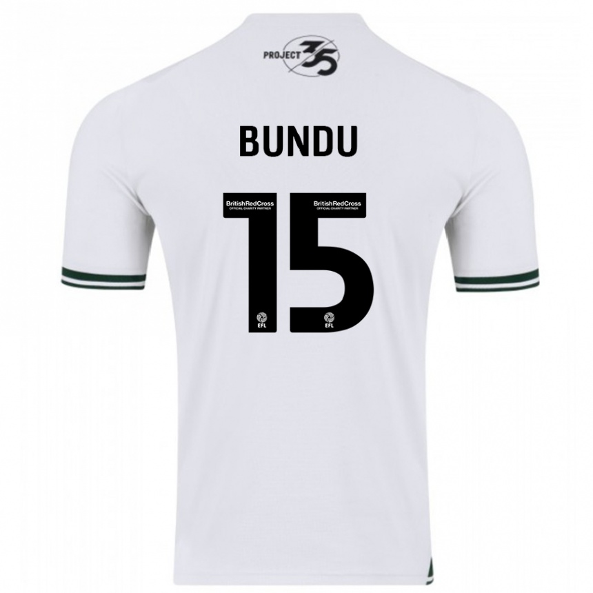 Vaikiškas Mustapha Bundu #15 Baltas Išvykos Marškinėliai 2023/24 T-Shirt