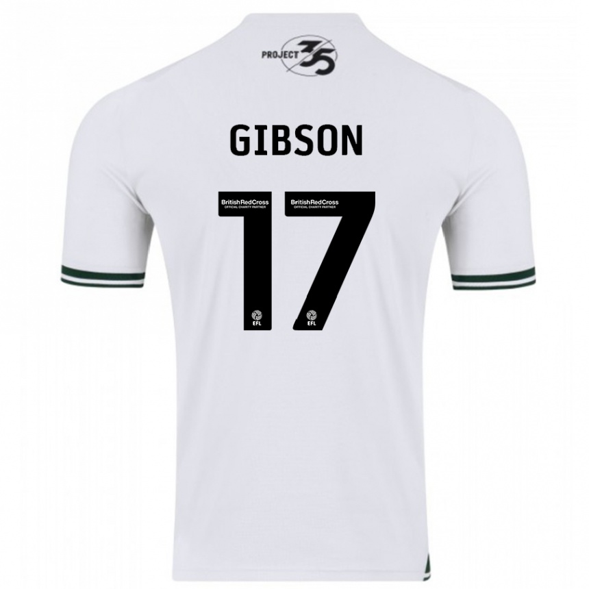 Vaikiškas Lewis Gibson #17 Baltas Išvykos Marškinėliai 2023/24 T-Shirt
