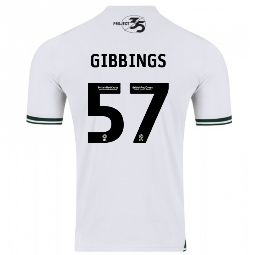 Vaikiškas Cole Gibbings #57 Baltas Išvykos Marškinėliai 2023/24 T-Shirt