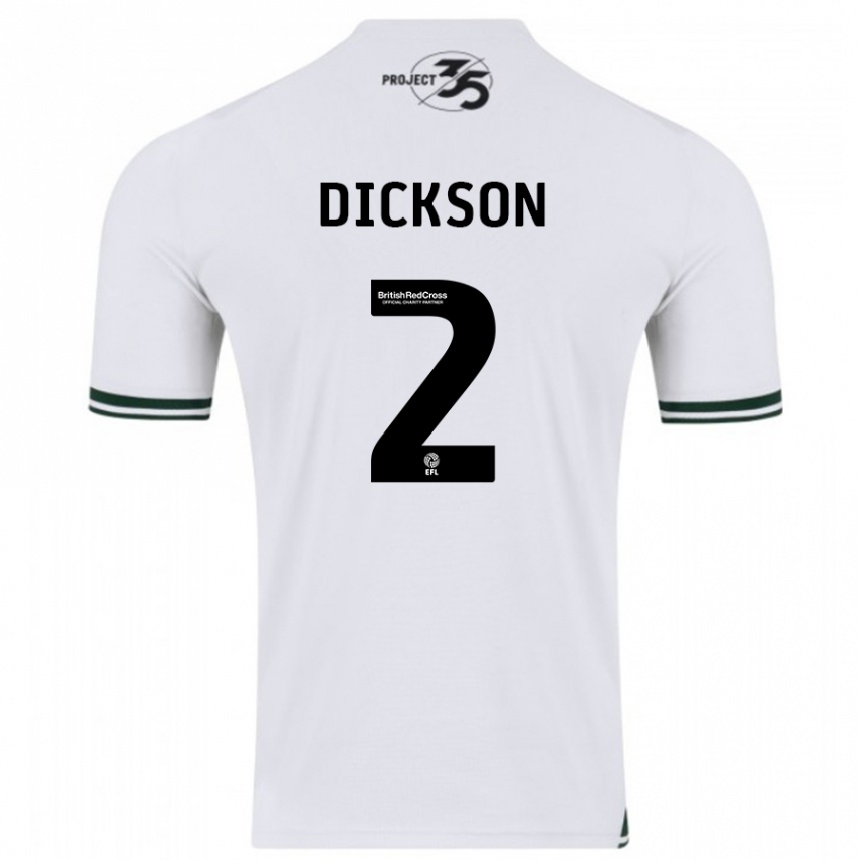 Vaikiškas Katie Dickson #2 Baltas Išvykos Marškinėliai 2023/24 T-Shirt