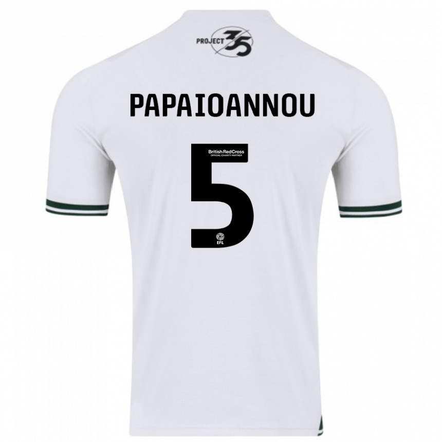 Vaikiškas Panagiota Papaioannou #5 Baltas Išvykos Marškinėliai 2023/24 T-Shirt