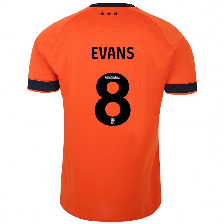 Vaikiškas Lee Evans #8 Oranžinė Išvykos Marškinėliai 2023/24 T-Shirt