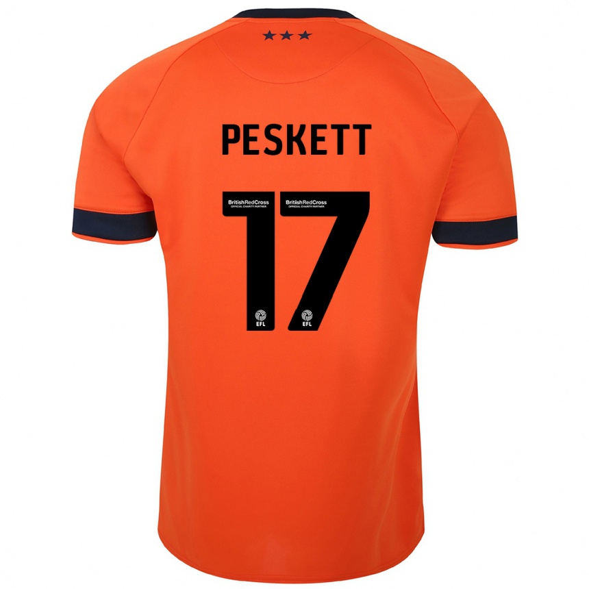 Vaikiškas Sophie Peskett #17 Oranžinė Išvykos Marškinėliai 2023/24 T-Shirt