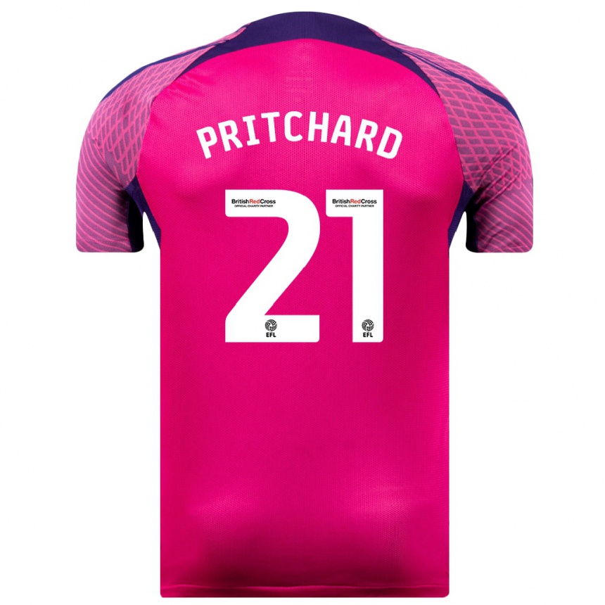 Vaikiškas Alex Pritchard #21 Violetinė Spalva Išvykos Marškinėliai 2023/24 T-Shirt