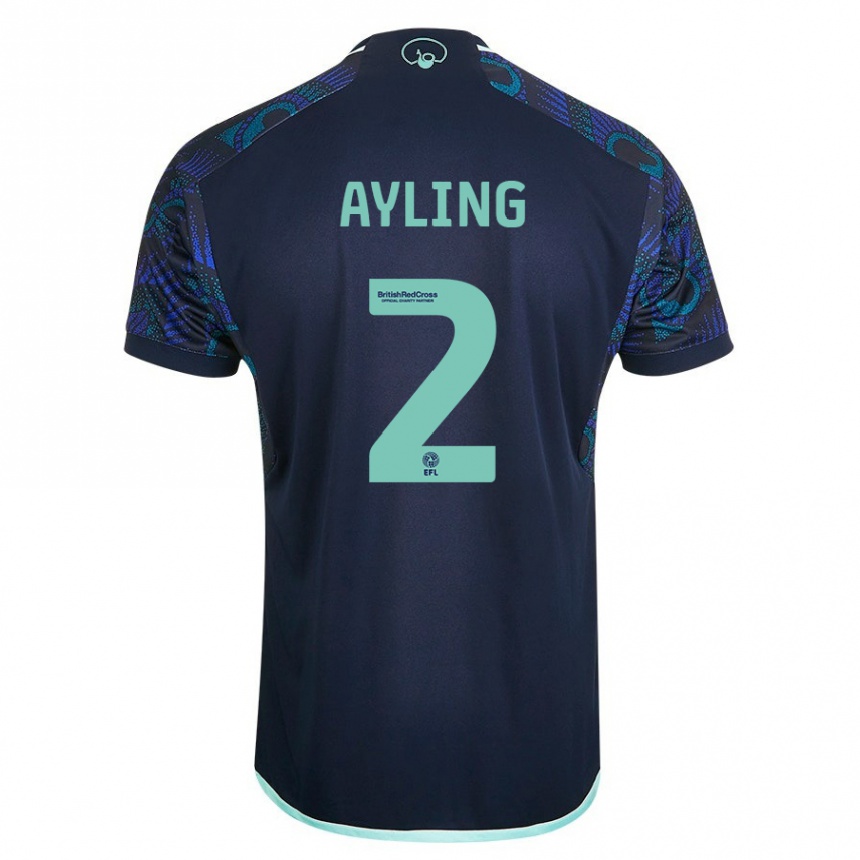 Vaikiškas Luke Ayling #2 Mėlyna Išvykos Marškinėliai 2023/24 T-Shirt