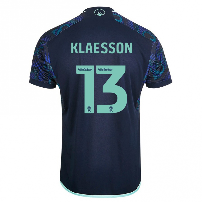 Vaikiškas Kristoffer Klaesson #13 Mėlyna Išvykos Marškinėliai 2023/24 T-Shirt