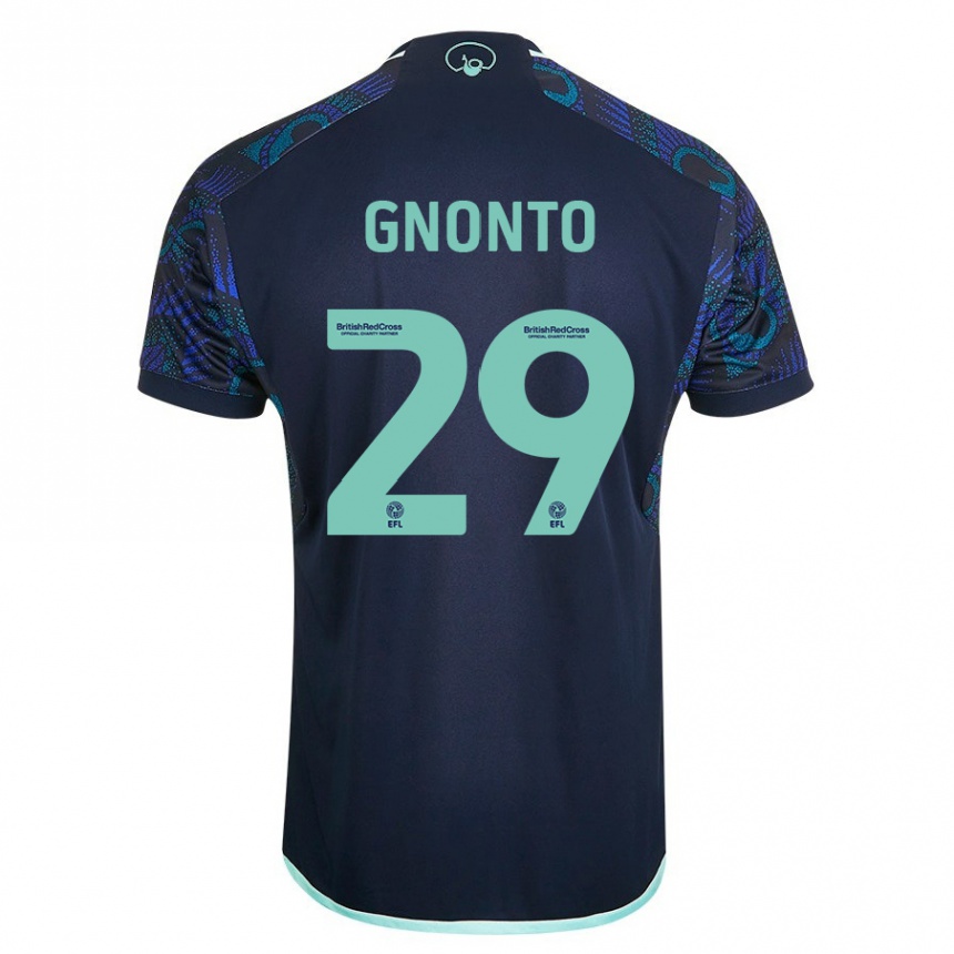 Vaikiškas Wilfried Gnonto #29 Mėlyna Išvykos Marškinėliai 2023/24 T-Shirt
