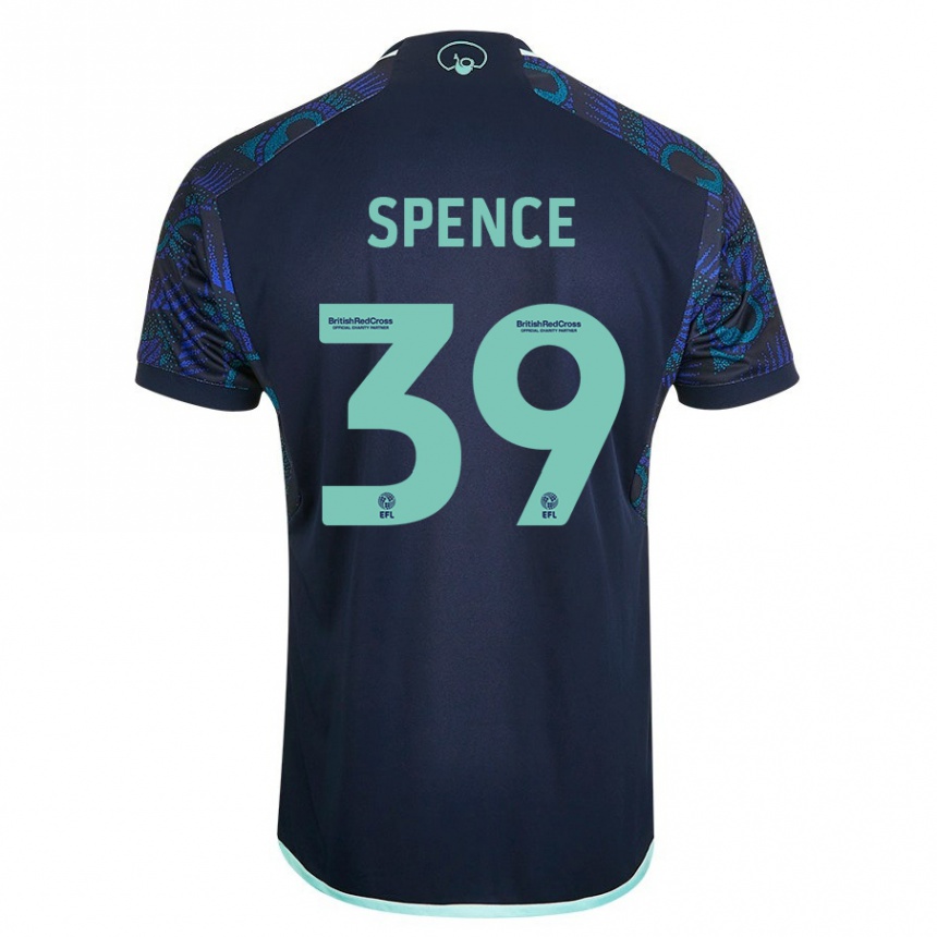 Vaikiškas Djed Spence #39 Mėlyna Išvykos Marškinėliai 2023/24 T-Shirt