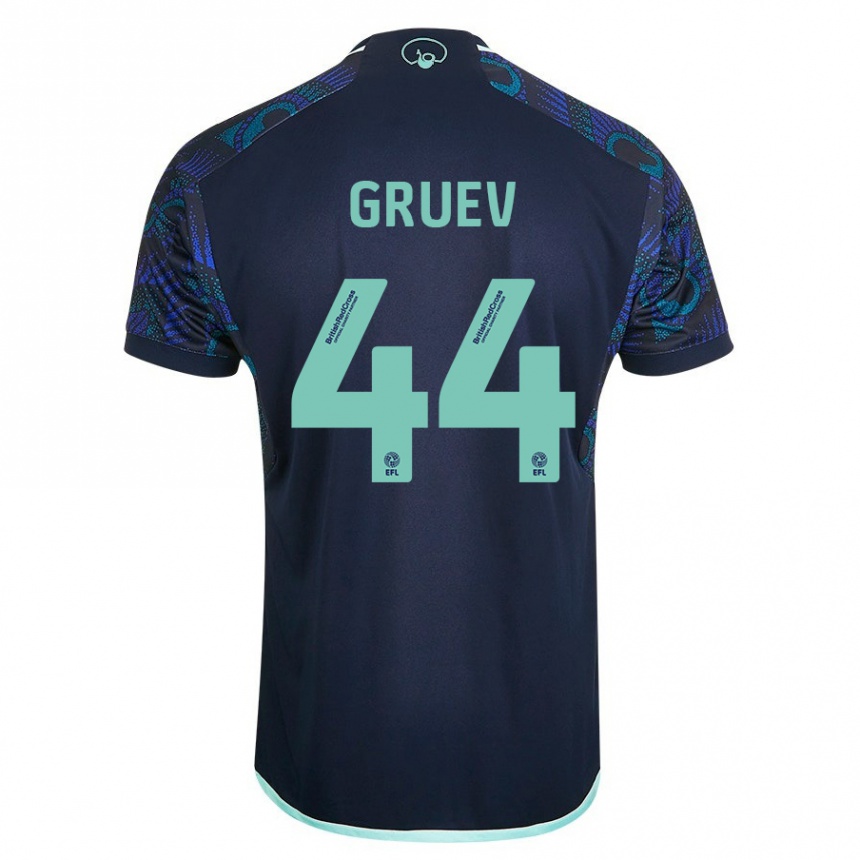 Vaikiškas Ilia Gruev #44 Mėlyna Išvykos Marškinėliai 2023/24 T-Shirt