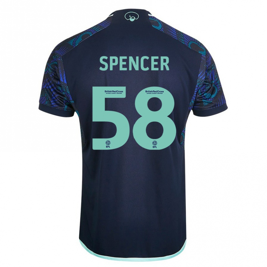 Vaikiškas Morten Spencer #58 Mėlyna Išvykos Marškinėliai 2023/24 T-Shirt