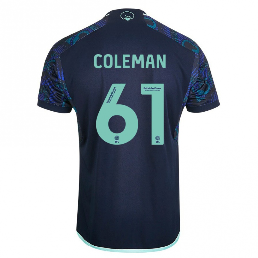 Vaikiškas Cian Coleman #61 Mėlyna Išvykos Marškinėliai 2023/24 T-Shirt