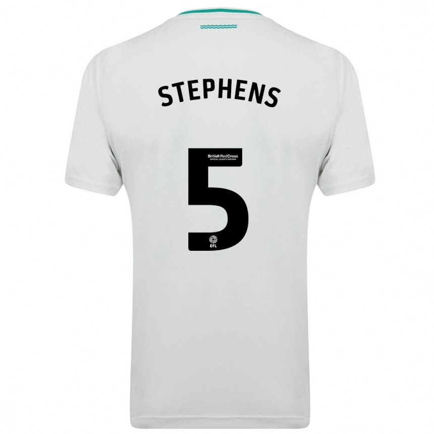 Vaikiškas Jack Stephens #5 Baltas Išvykos Marškinėliai 2023/24 T-Shirt