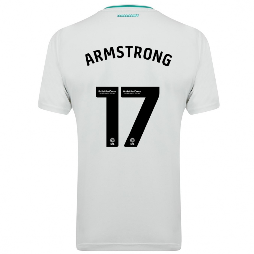 Vaikiškas Stuart Armstrong #17 Baltas Išvykos Marškinėliai 2023/24 T-Shirt