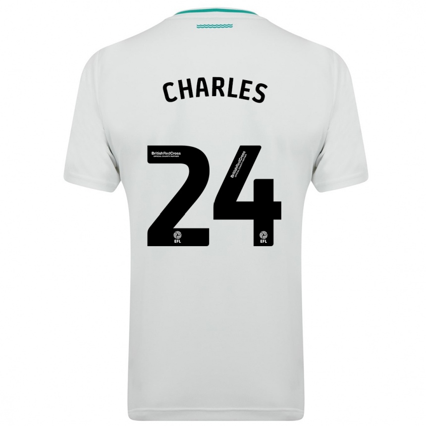 Vaikiškas Shea Charles #24 Baltas Išvykos Marškinėliai 2023/24 T-Shirt