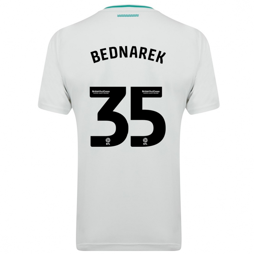 Vaikiškas Jan Bednarek #35 Baltas Išvykos Marškinėliai 2023/24 T-Shirt