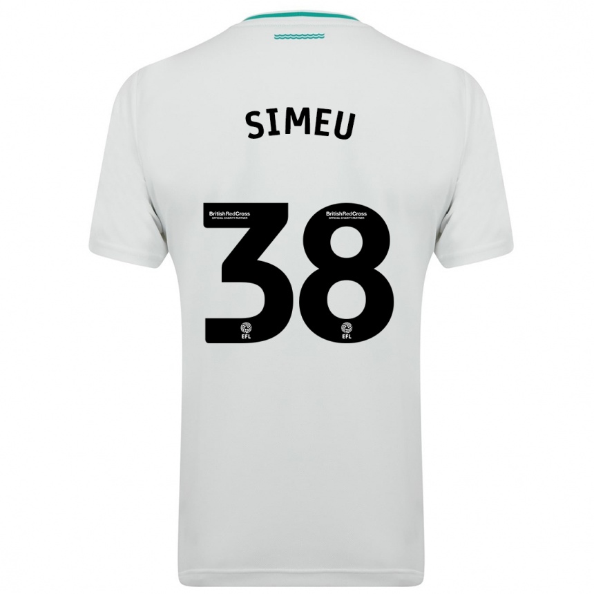 Vaikiškas Dynel Simeu #38 Baltas Išvykos Marškinėliai 2023/24 T-Shirt