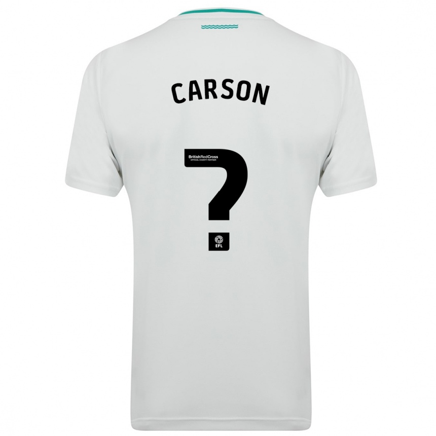 Vaikiškas Matty Carson #0 Baltas Išvykos Marškinėliai 2023/24 T-Shirt