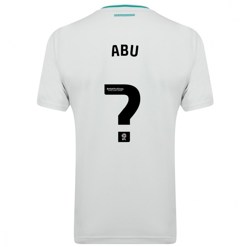 Vaikiškas Derrick Abu #0 Baltas Išvykos Marškinėliai 2023/24 T-Shirt