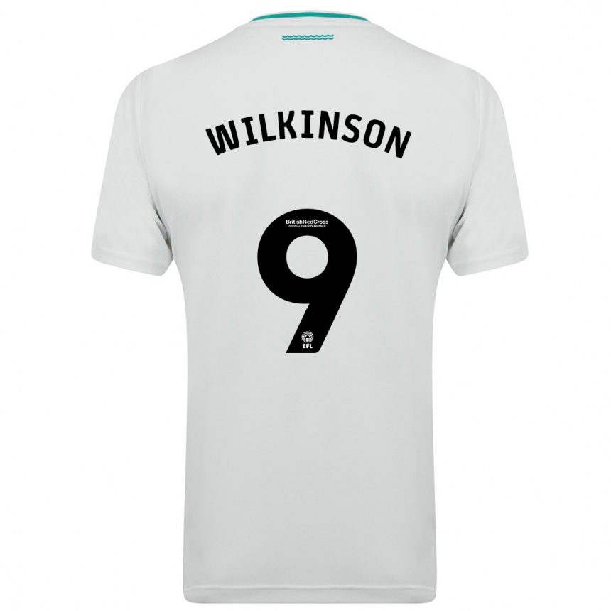 Vaikiškas Katie Wilkinson #9 Baltas Išvykos Marškinėliai 2023/24 T-Shirt