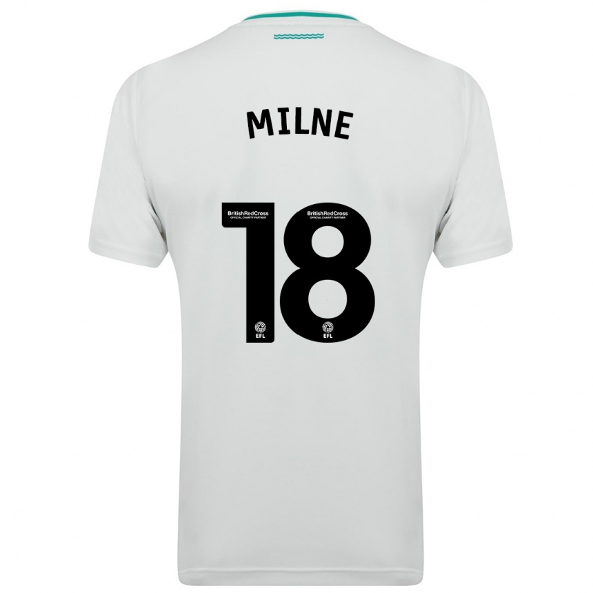 Vaikiškas Isabel Milne #18 Baltas Išvykos Marškinėliai 2023/24 T-Shirt