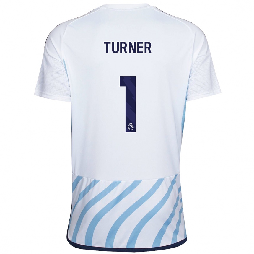 Vaikiškas Matt Turner #1 Balta Mėlyna Išvykos Marškinėliai 2023/24 T-Shirt
